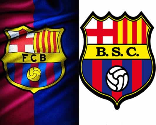 Los escudos de FC Barcelona y Barcelona Sporting Club. Foto: Archivo