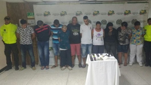 Entre los capturados había algunos integrantes de la misma familia. Foto:Policía Metropolitana de Barranquilla