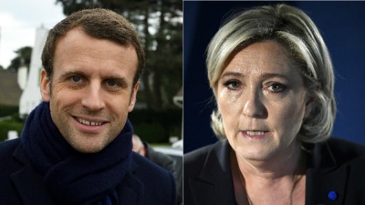 El centrista proeuropeo Emmanuel Macron y la ultraderechista Marine Le Pen. Fotos: AFP