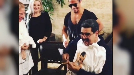 Nicolás Maduro agradeció al chef la atención recibida durante la cena. Foto: tomada del video