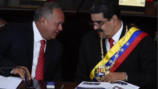 Diosdado Cabello y Nicolás Maduro. Foto: AFP
