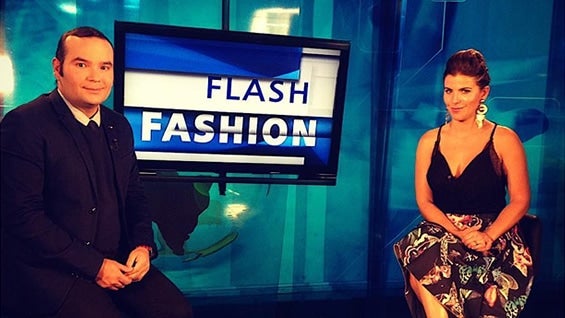 La actriz María Fernanda Yepes y el director de Entretenimiento RCN, Santiago Giraldo.