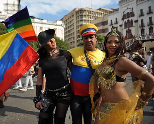Manifestación gay en el centro de Bogotá. Foto: AFP.