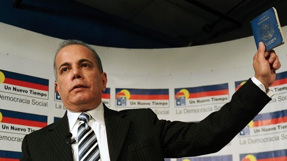 Manuel Rosales, líder opositor venezolano. Foto: AFP.