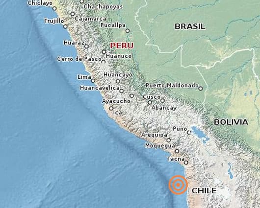 Mapa publicado por el Instituto Geofísico del Perú que muestra ciudades afectadas. Foto: igp.gob.pe