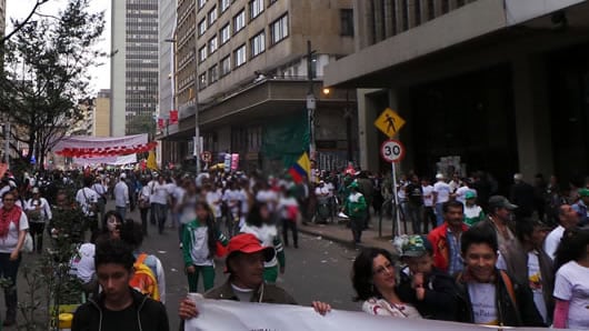 Marcha en Bogotá: Foto: RCN.