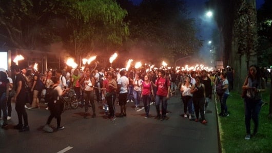 Así avanza la marcha en Cali. Foto: @_fransua