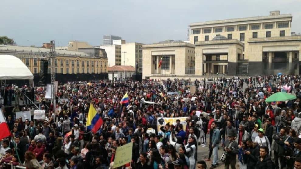 FOTO: En Bogotá las marchas se concentrarán en la Plaza de Bolívar
