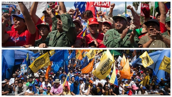 Marchas en Venezuela. Foto: EFE.