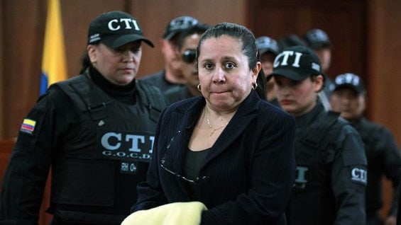 María del Pilar Hurtado a su llegada al Tribunal Superior de Bogotá. Foto: EFE.