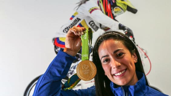 La deportista antioqueña Mariana Pajón. Foto Agencia EFE