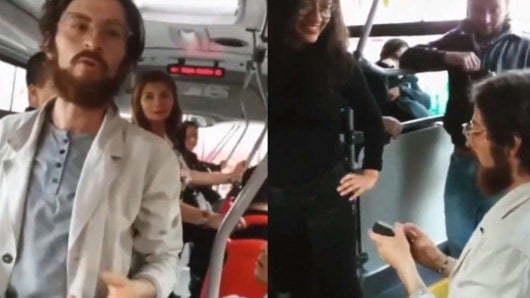 Así un hombre le pidió matrimonio a su novia en un bus de Transmilenio