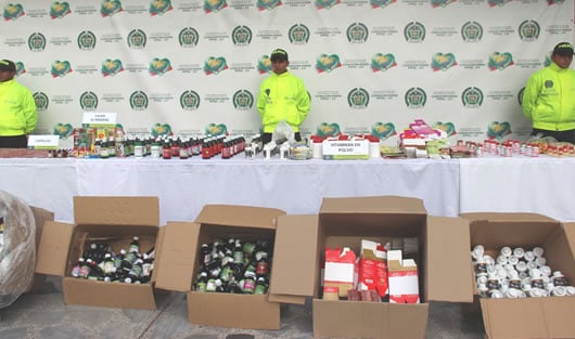 Medicamentos falsos. Foto de la Policía Metropolitana de Bogotá.