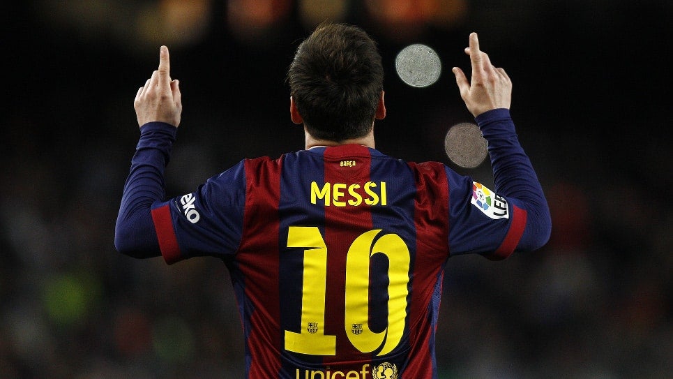 Con el de este sábado suma Messi 278 goles en 310 encuentros ligueros. Foto AFP