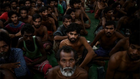 Migrantes rescatados en Malasia. Foto: AFP