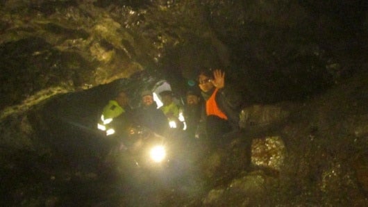 Al interior de la mina.