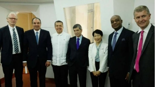 El ministro de Ambiente Luis Gilberto Murillo y Juan Manuel Santos - Presidente se reunieron con el director ejecutivo de PNUMA, Erik Solheim, con el fin de hablar de posconflicto y medio ambiente. Foto Minambiente