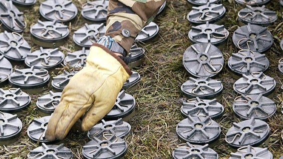Se estima que en todos los departamentos de Colombia hay siembras de explosivos. Foto: AFP.