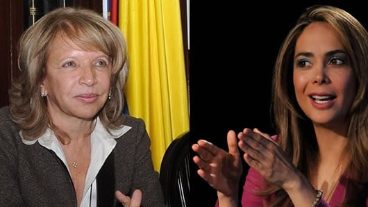 La ministra de Comercio, Cecilia Álvarez, y la ministra de Educación, Gina Parody. Foto: AFP
