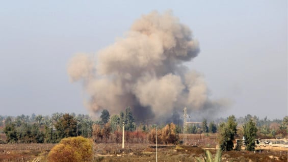 Bombardeo de la coalición en Irak. Foto: AFP