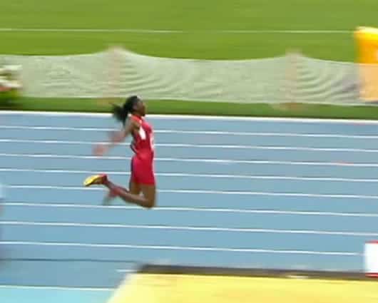 La medalla de oro en salto largo femenino se la llevó Estados Unidos. Foto: Noticias RCN