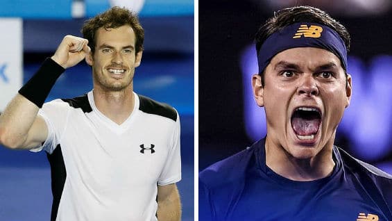 El británico Andy Murray y el canadiense Milos Raonic. Foto Agencia EFE