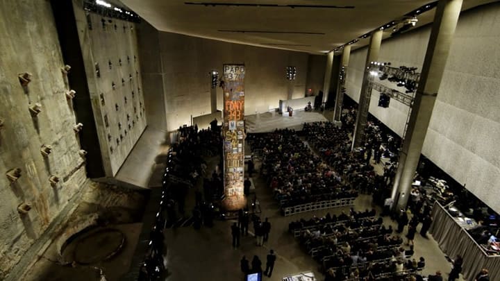 En el museo se expone una columna recuperada del World Trade Center. Foto: AFP