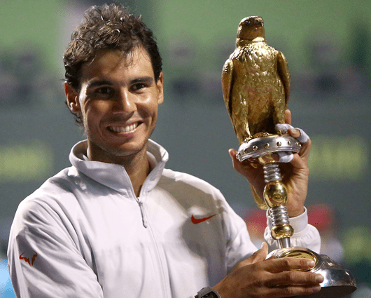 Rafael Nadal venció al francés Gael Monfils en la final del torneo de Doha. Foto: AFP