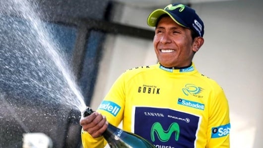 Nairo Quintana en Bogotá. Foto: @Movistar_Team