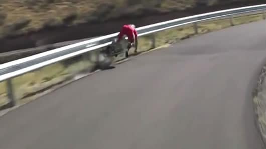 Foto de la primera caída de Quintana el día martes.