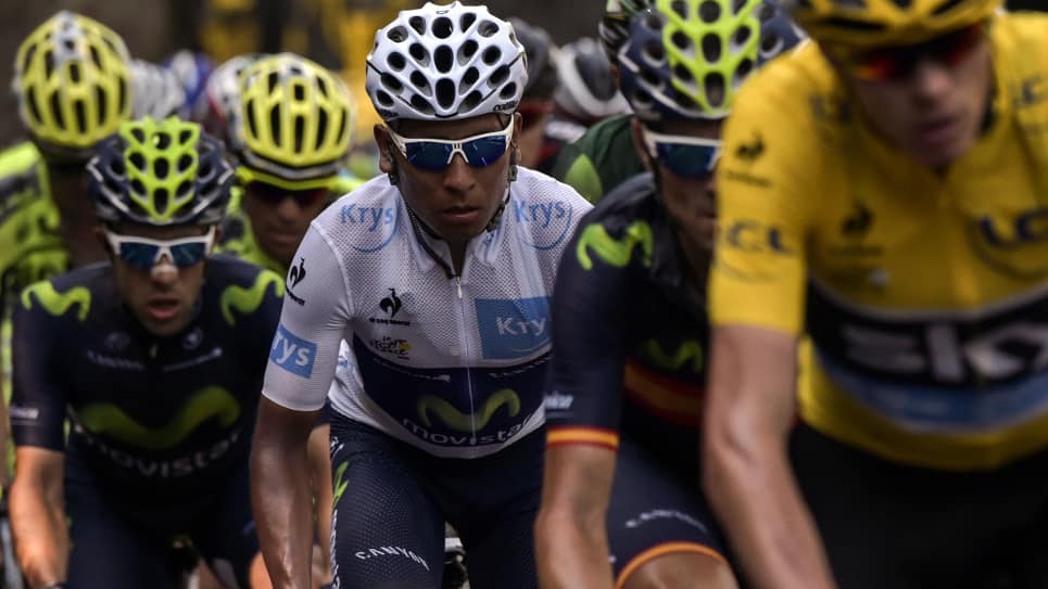 El británico Chris Froome tuvo que luchar fuertemente ante Nairo Quintana, Alejandro Valverde y Alberto Contador. Foto AFP