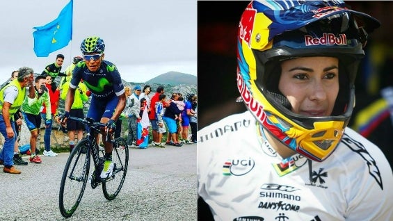 Nairo Quintana y Mariana Pajón. Foto: redes sociales de los deportistas