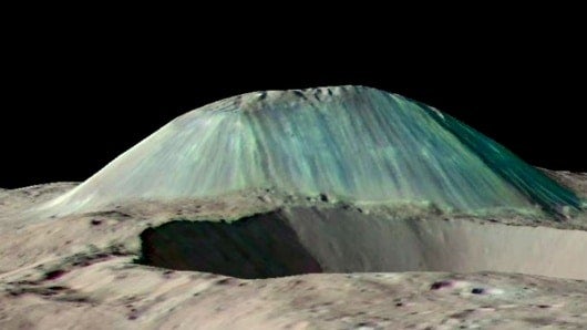 Volcanes de hielo en el planeta enano Ceres. Foto: NASA