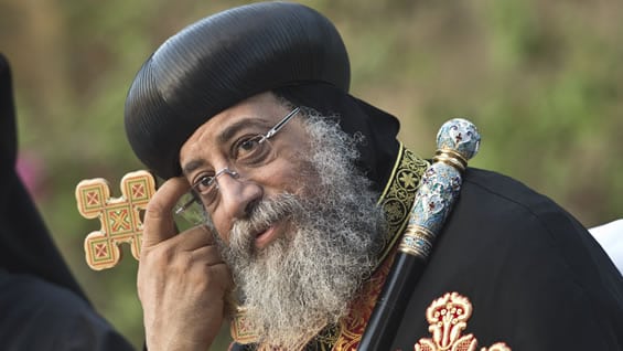 Teodoro II, jefe de la Iglesia Ortodoxa Copta de Egipto. Foto: AFP.