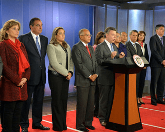 Santos cambió a cinco de sus ministros el jueves pasado. Foto: Presidencia.