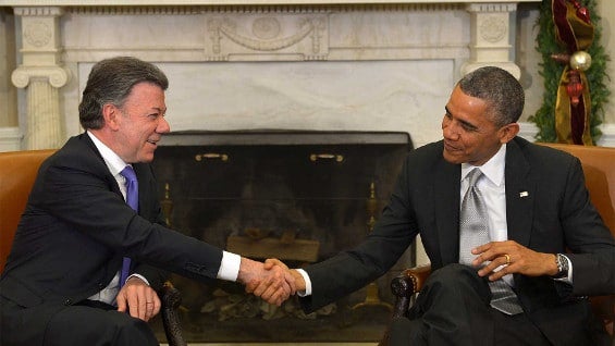 Presidente Juan Manuel Santos y el presidente de EE.UU, Barack Obama. Foto: SIG.