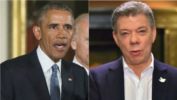 Barack Obama y Juan Manuel Santos.