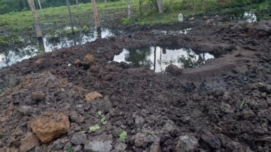 Tramo atacado con explosivos.