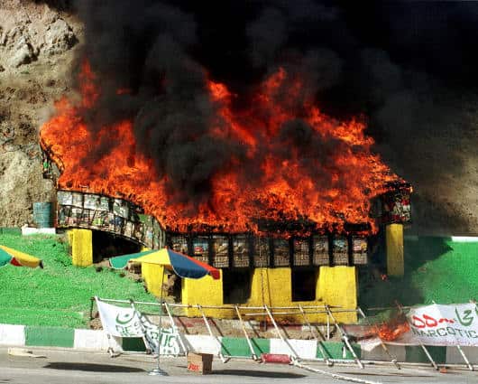Este año, Irán ha quemado cien toneladas de opio. Foto: Behrouz Mehri - AFP.