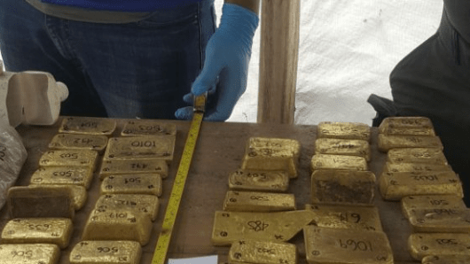 Oro entregado por las Farc.