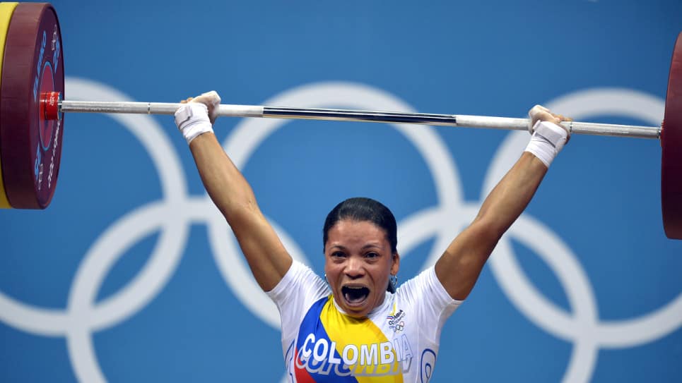 Rusmeris Villar, pesista colombiana. Foto AFP