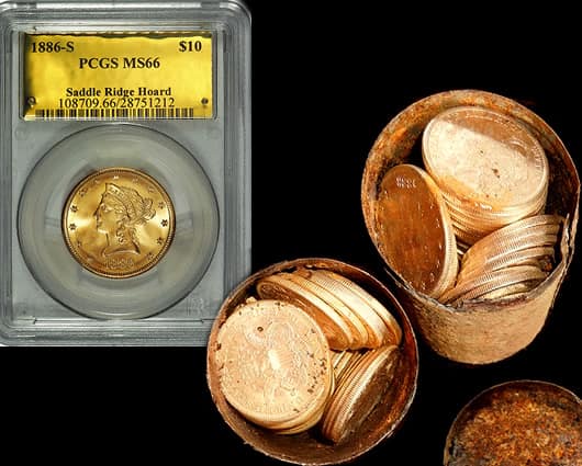 Una de las monedas, que data de 1866, vale un millón de dólares. Foto: oficial