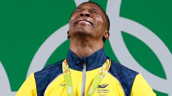 Óscar Figueroa, pesista colombiano. Foto: EFE