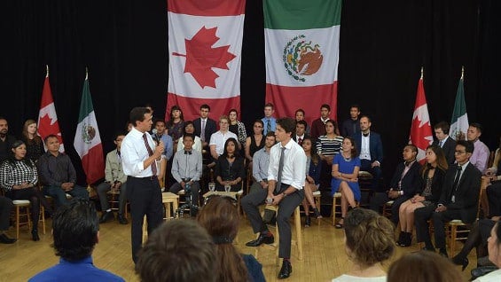 Enrique Peña Nieto y Justin Trudeau. Foto: EFE