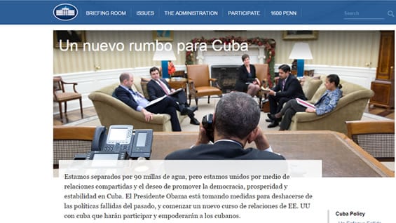 Así luce el portal de la Casa Blanca. Foto: Oficial