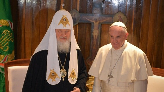 Patriarca Kiril y el papa Francisco. Foto: EFE.
