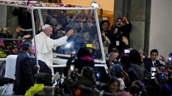 Papa Francisco en Ecuador. Foto: AFP