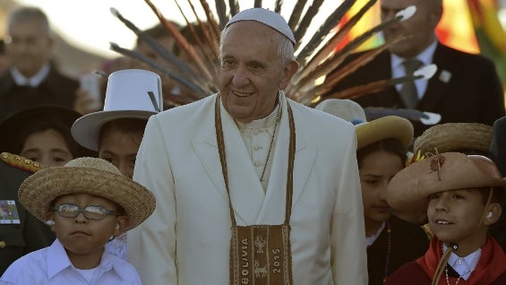 Papa Francisco en Bolivia. Foto: AFP.