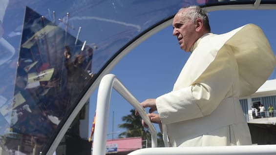 papa Francisco en su visita a Sri Lanka. Foto: AFP
