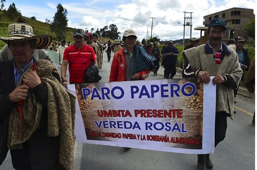 Por ahora, no hay acuerdo o soluciones ante las demandas de los campesinos. Foto: AFP